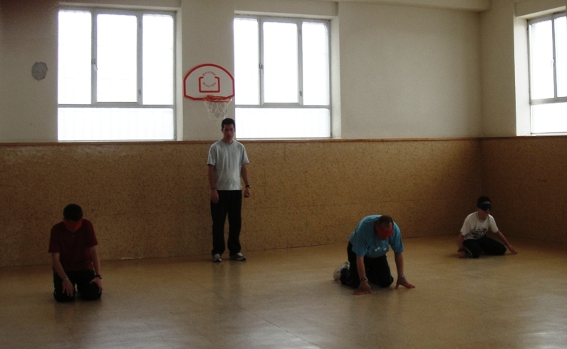 Deportista practicando goalball