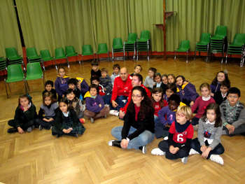 Con los alumnos de 2º de primaria.