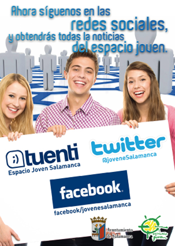 Cartel publicitario de la incorporación del Espacio Joven a las redes sociales.