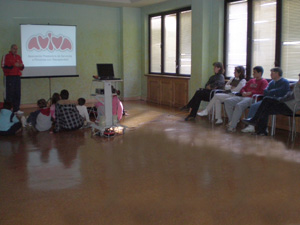 Momento de la exposición sobre los beneficios del deporte para las personas.