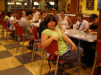 El grupo en el Burger King