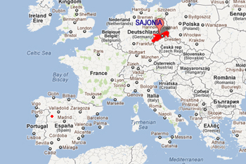 Mapa en el podemos ver donde se encuentra Sajonia.