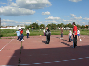 Momento del partidillo de Fútbol sala